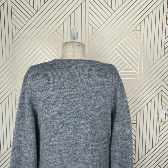 Mark & James x Badgley Mischka Gray Distressed Chain‎ Sweater Dress Size Small - Picture 8 of 12